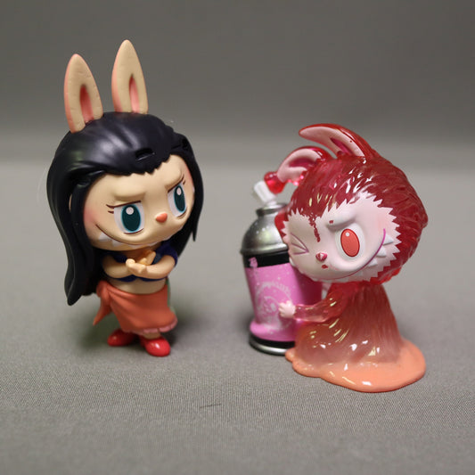 POP MART Blind Box Vinyl Figures Lot Labubu Spray Paint & One Piece Zimomo