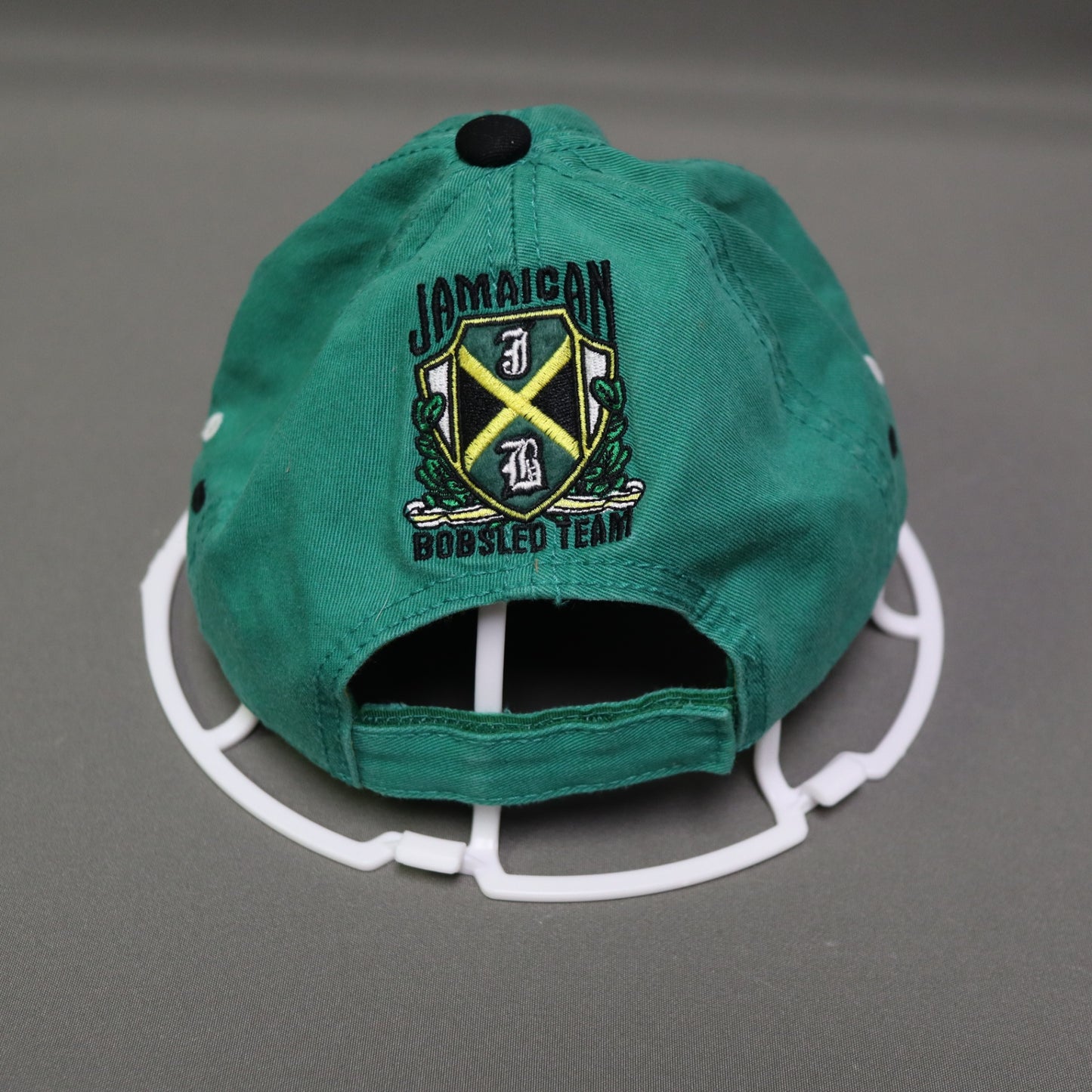 Jamaican Bobsled Team Embroidered Hat Green Cotton Strapback Cap