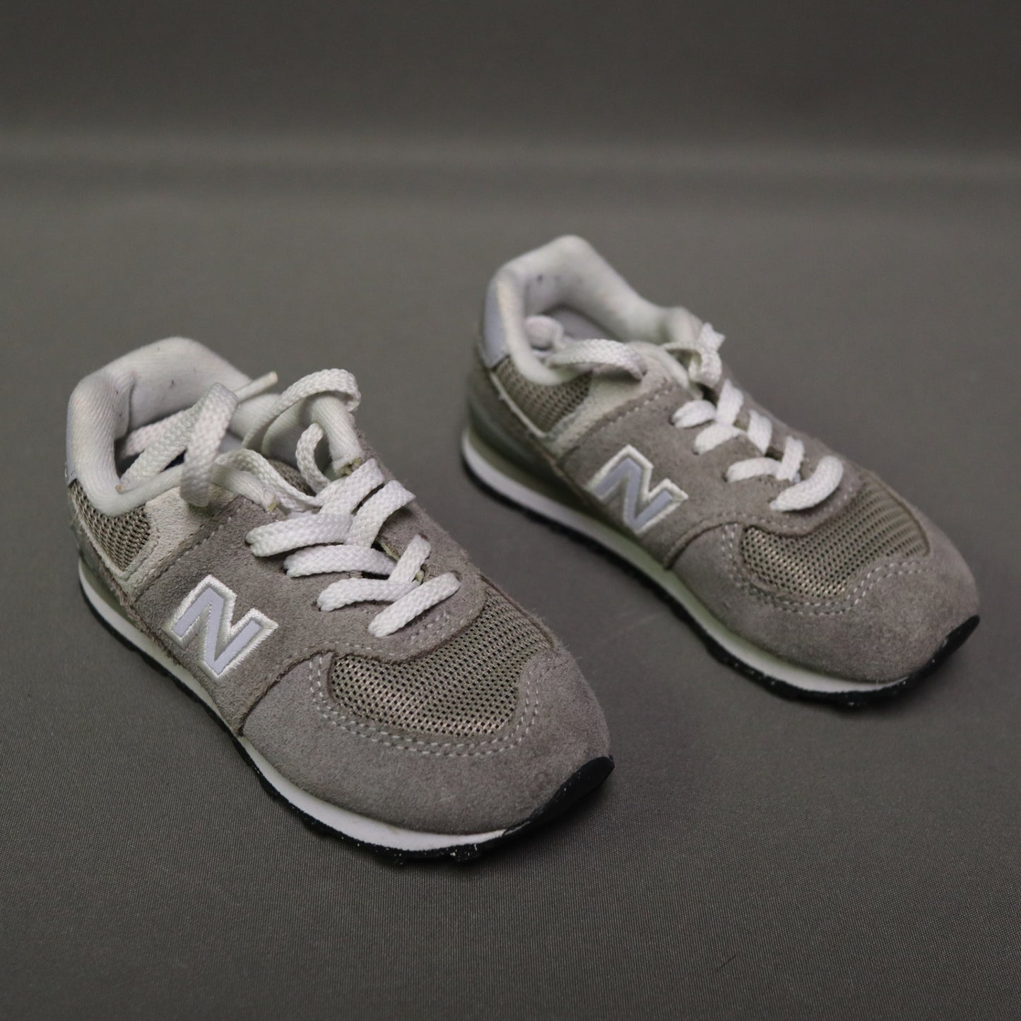 New Balance 574 Infant Toddler Grey Suede Mesh Sneakers