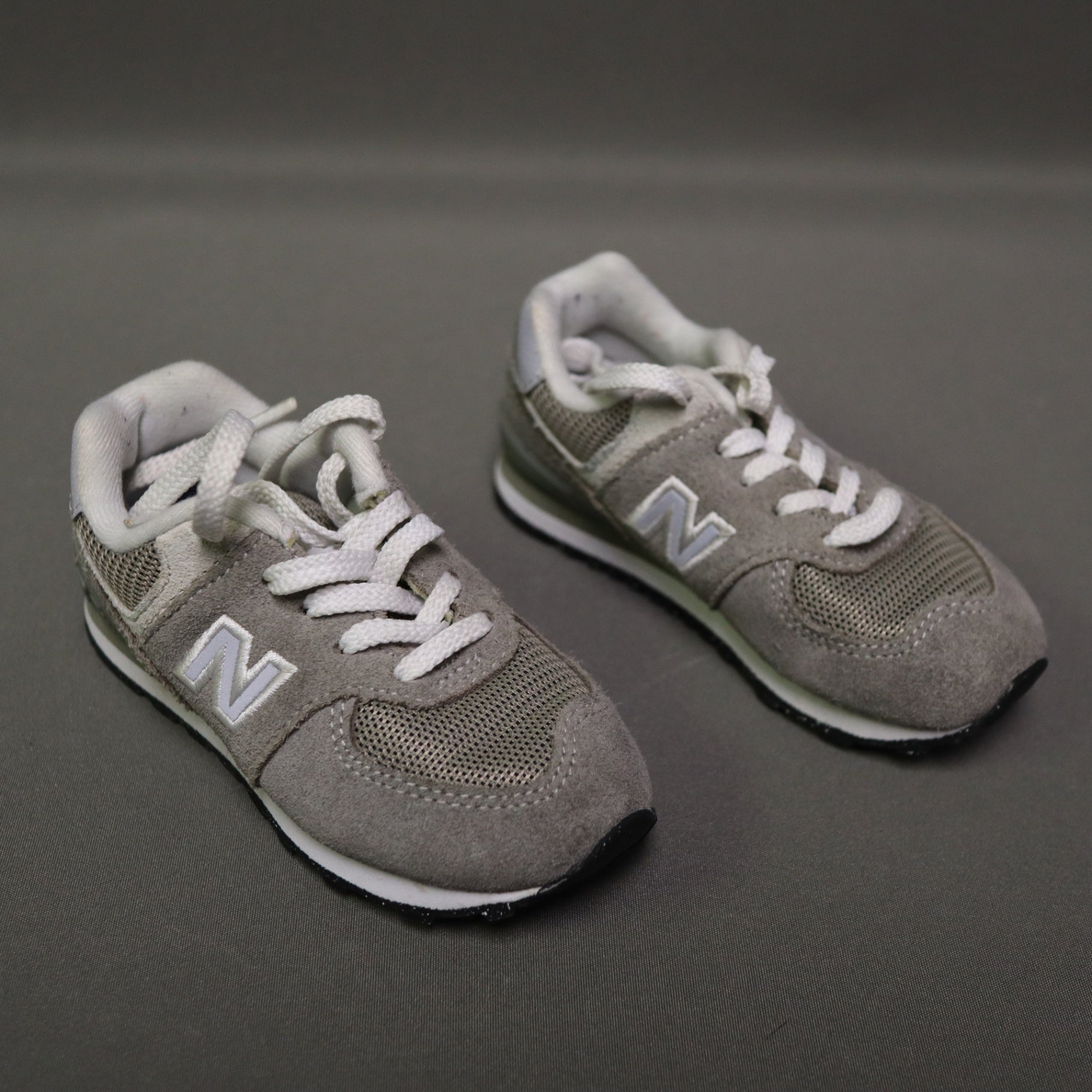 New Balance 574 Infant Toddler Grey Suede Mesh Sneakers
