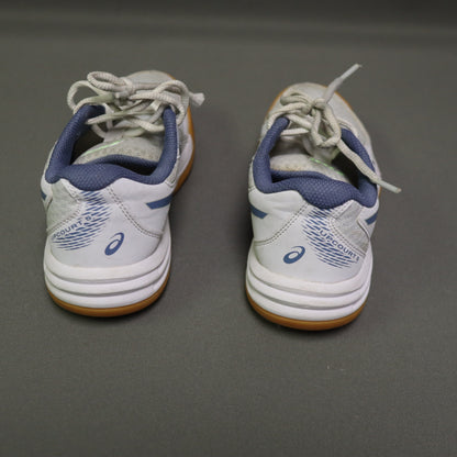 ASICS Upcourt 5 GS Kids Volleyball Shoes Size 2 White Blue Gum Sole