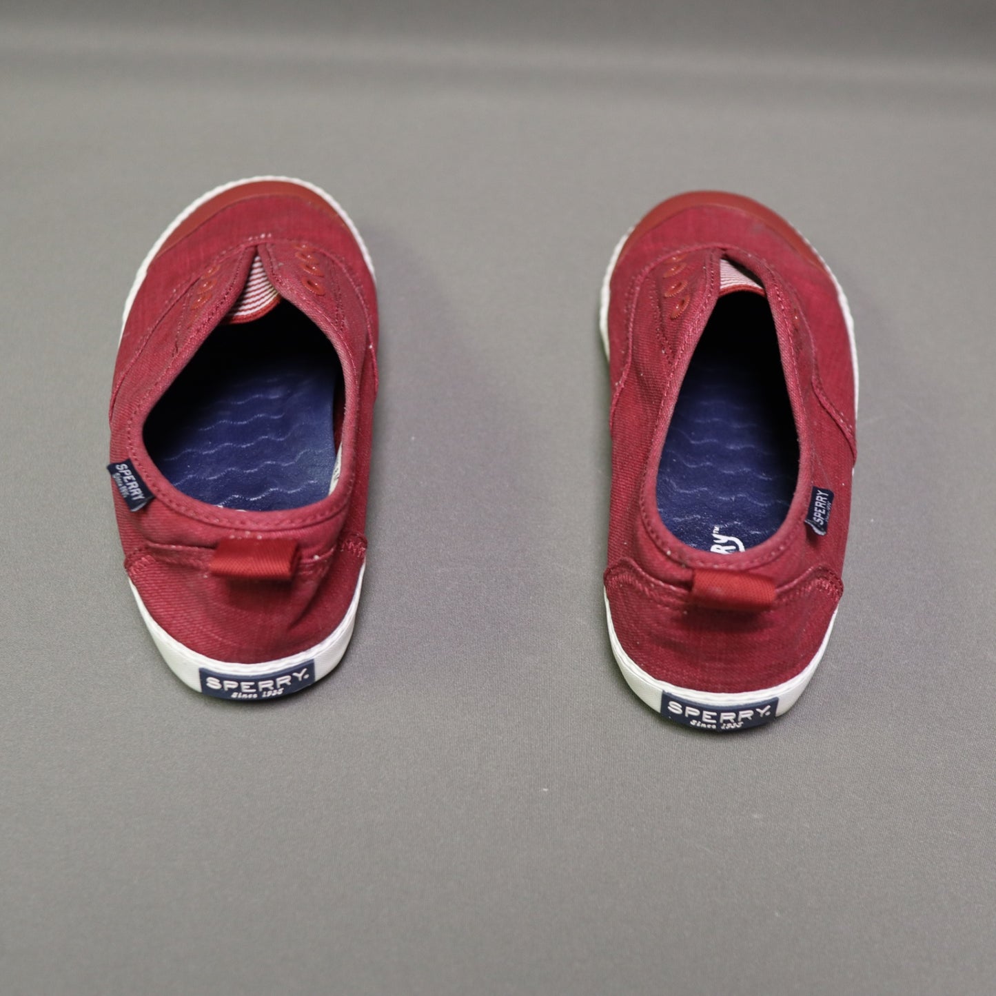 Sperry Crest Vibe Linen Slip On Sneakers Size 8 Womens Burgundy Red