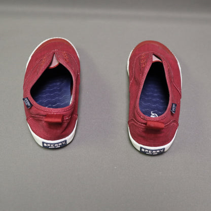 Sperry Crest Vibe Linen Slip On Sneakers Size 8 Womens Burgundy Red