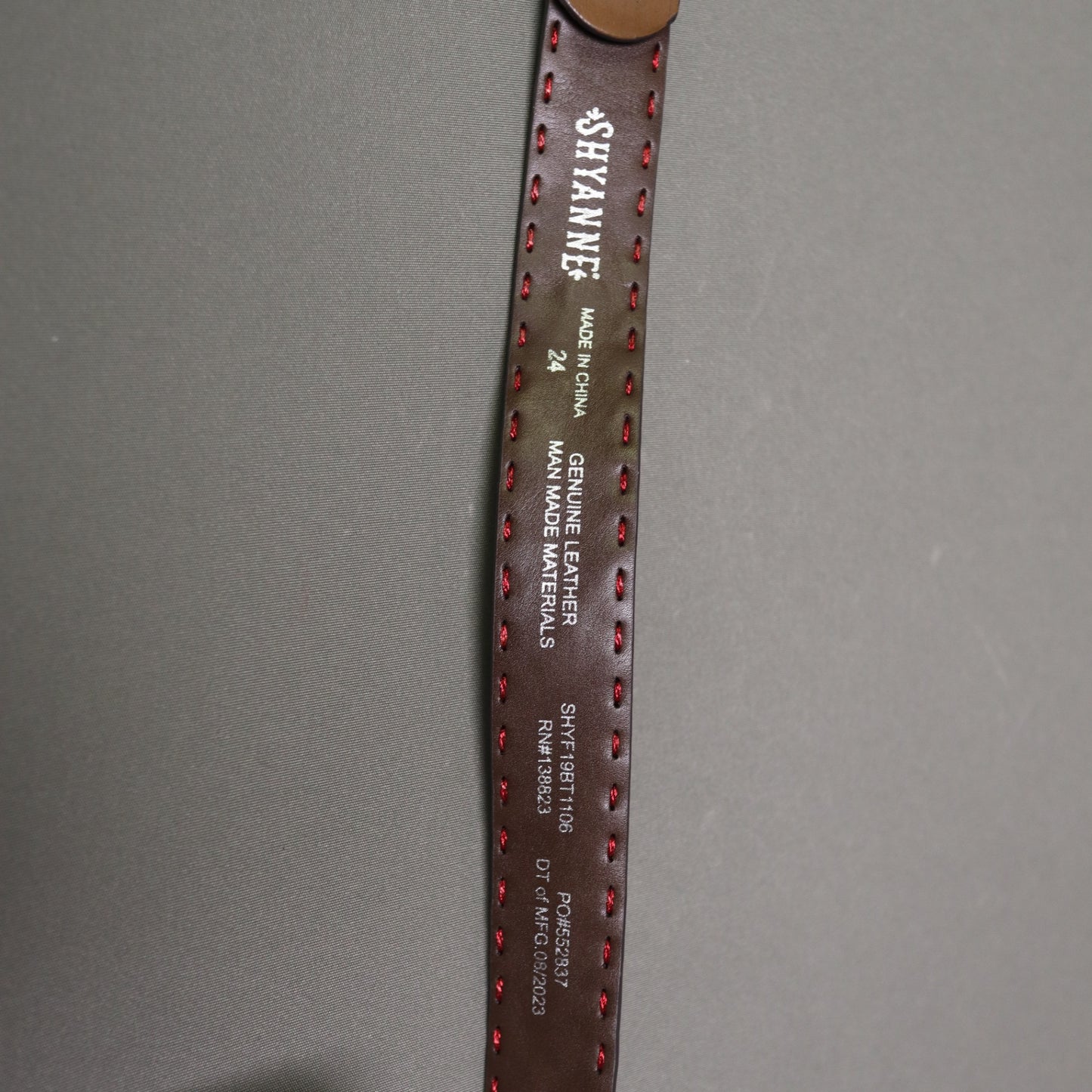 Shyanne Girls Floral Hand Tooled Leather Western Belt Size 24 Red Glitter