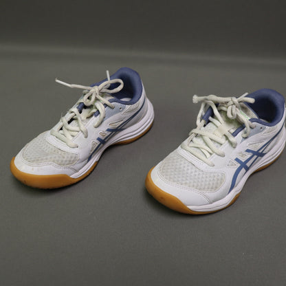 ASICS Upcourt 5 GS Kids Volleyball Shoes Size 2 White Blue Gum Sole