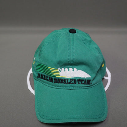 Jamaican Bobsled Team Embroidered Hat Green Cotton Strapback Cap