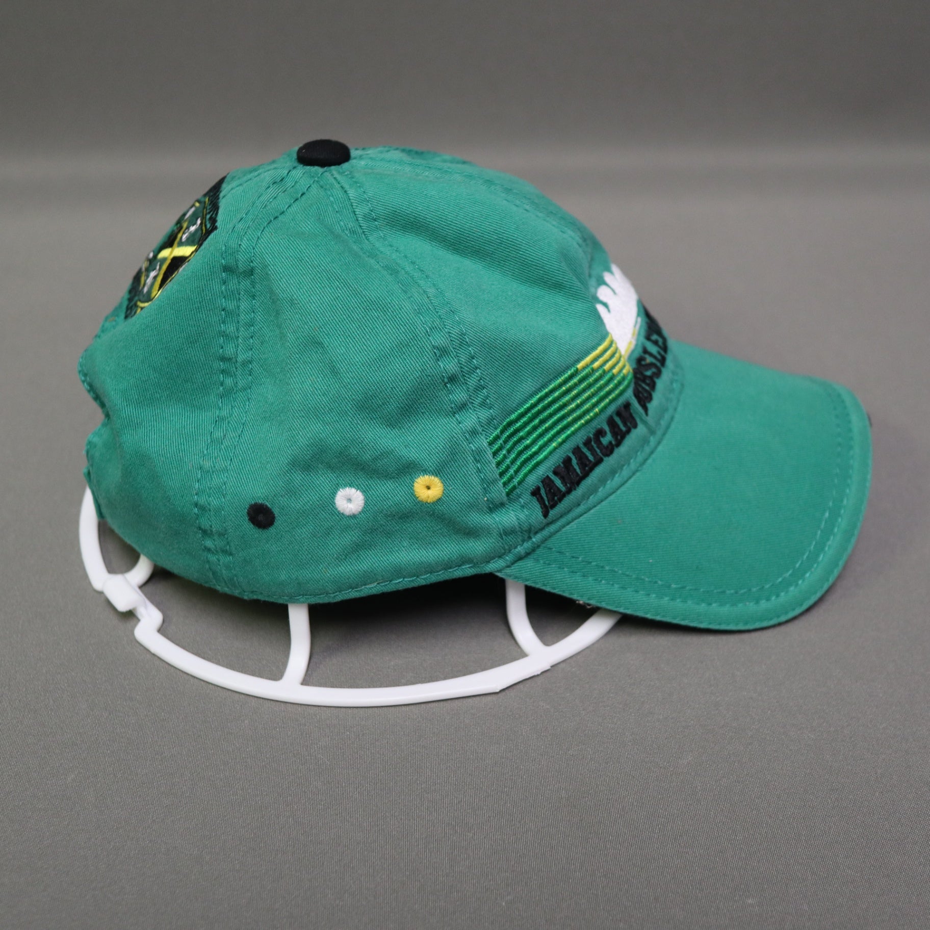 Jamaican Bobsled Team Embroidered Hat Green Cotton Strapback Cap