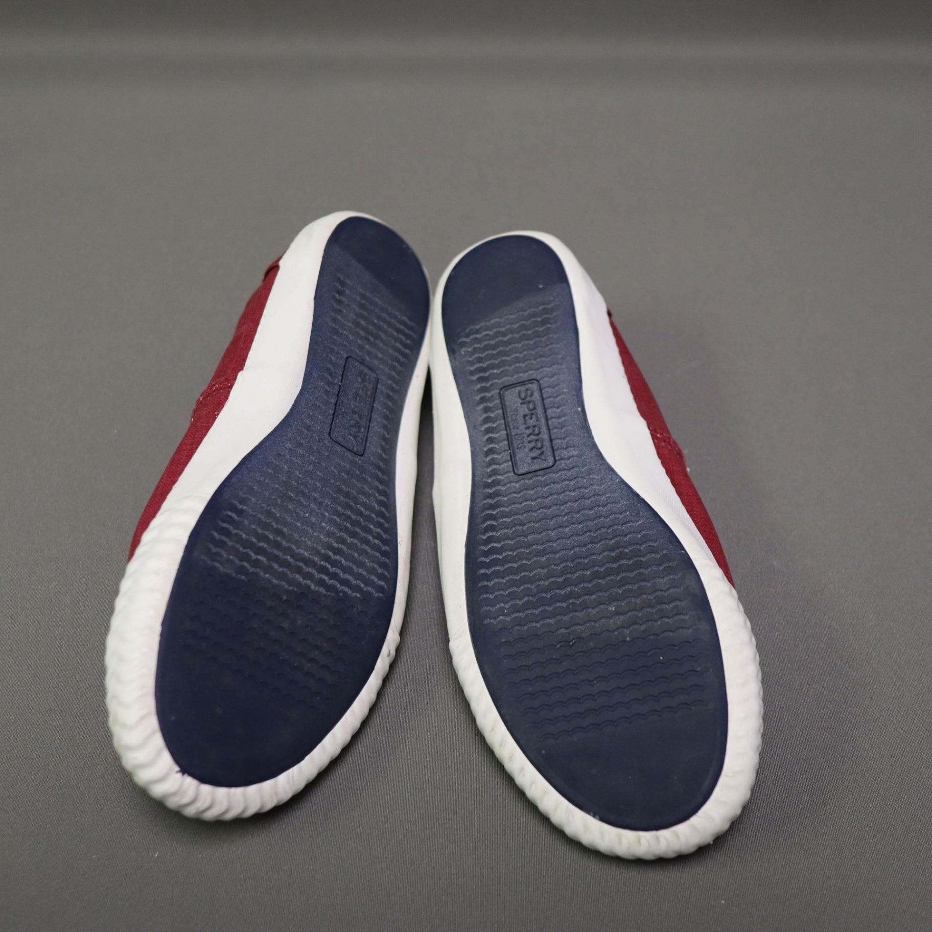 Sperry Crest Vibe Linen Slip On Sneakers Size 8 Womens Burgundy Red