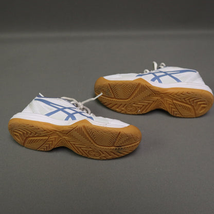 ASICS Upcourt 5 GS Kids Volleyball Shoes Size 2 White Blue Gum Sole