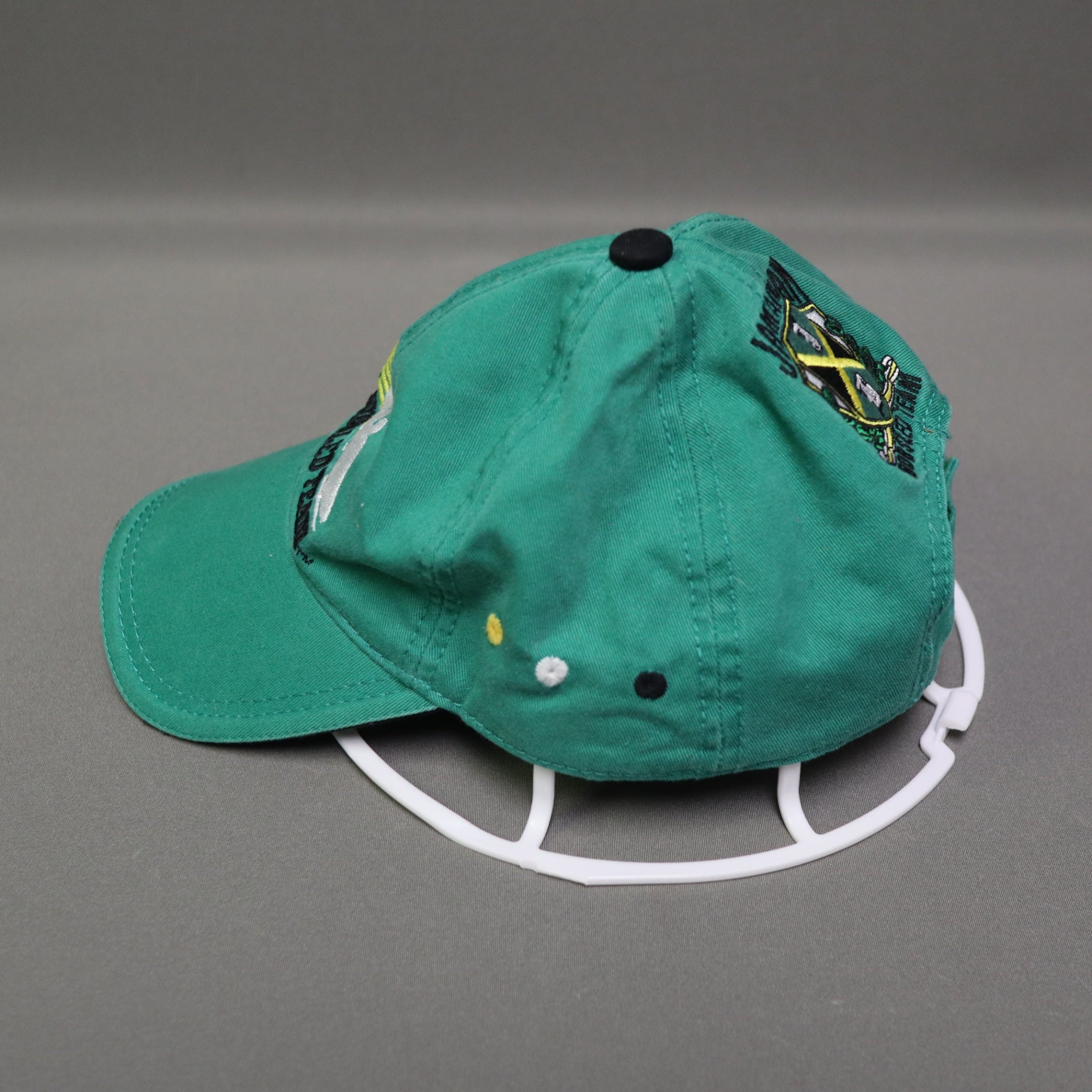 Jamaican Bobsled Team Embroidered Hat Green Cotton Strapback Cap