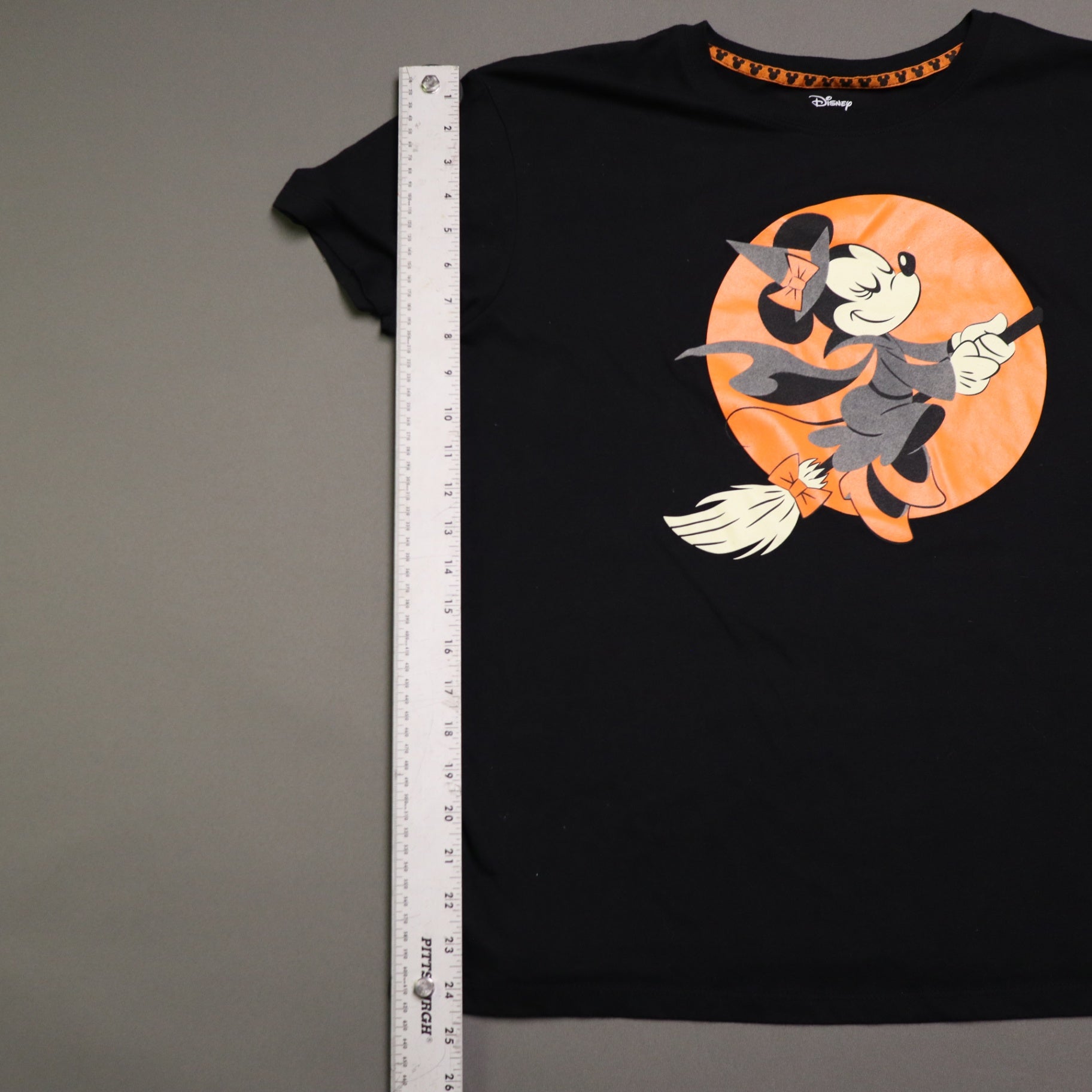 Disney Minnie Mouse Halloween Witch T Shirt Womens XXL Black Orange Full Moon Tee