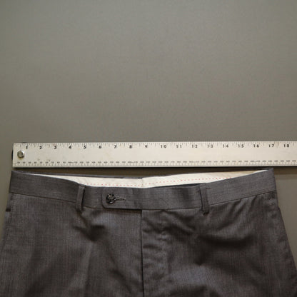 Linea Uomo Mens 2 Piece Suit 42R 36x30 Grey Premium 100% Wool Natural Stretch