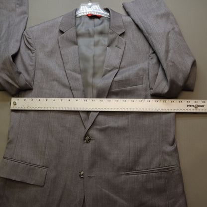 Linea Uomo Mens 2 Piece Suit 42R 36x30 Grey Premium 100% Wool Natural Stretch
