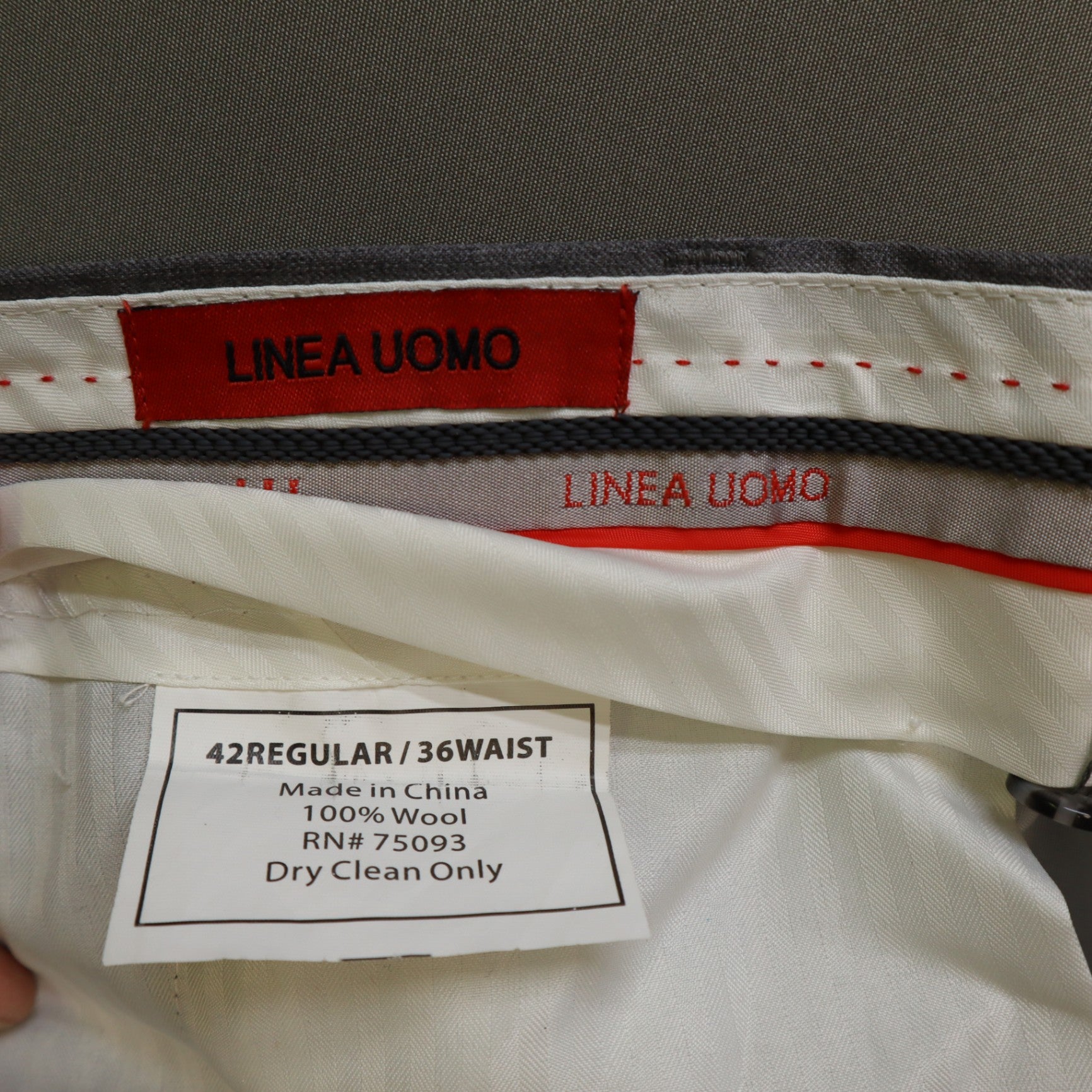 Linea Uomo Mens 2 Piece Suit 42R 36x30 Grey Premium 100% Wool Natural Stretch