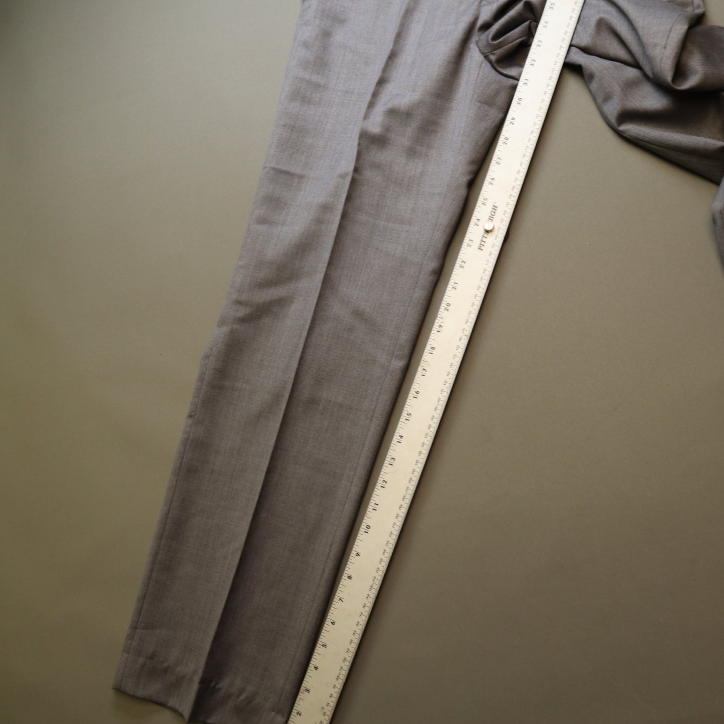 Linea Uomo Mens 2 Piece Suit 42R 36x30 Grey Premium 100% Wool Natural Stretch
