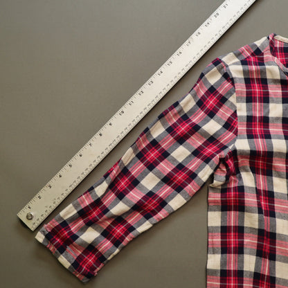 Gap Kids XXL Plus Girls Red Navy Plaid Nightgown Long Sleeve Button Up Dress