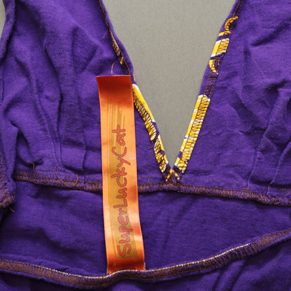 Super Lucky Cat Womens LSU Tigers Halter Top Purple Crop Reworked NCAA Champs