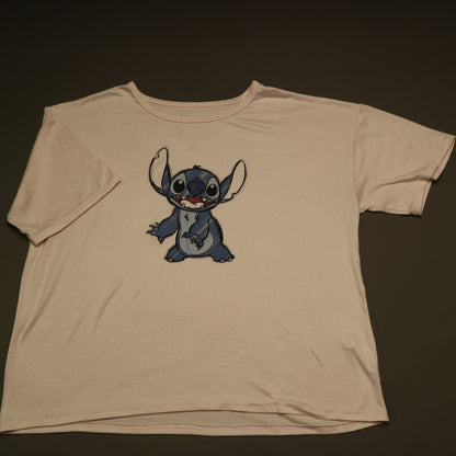 Disney 100 Stitch Pink Graphic T Shirt Womens XL Lilo & Stitch Short Sleeve Tee