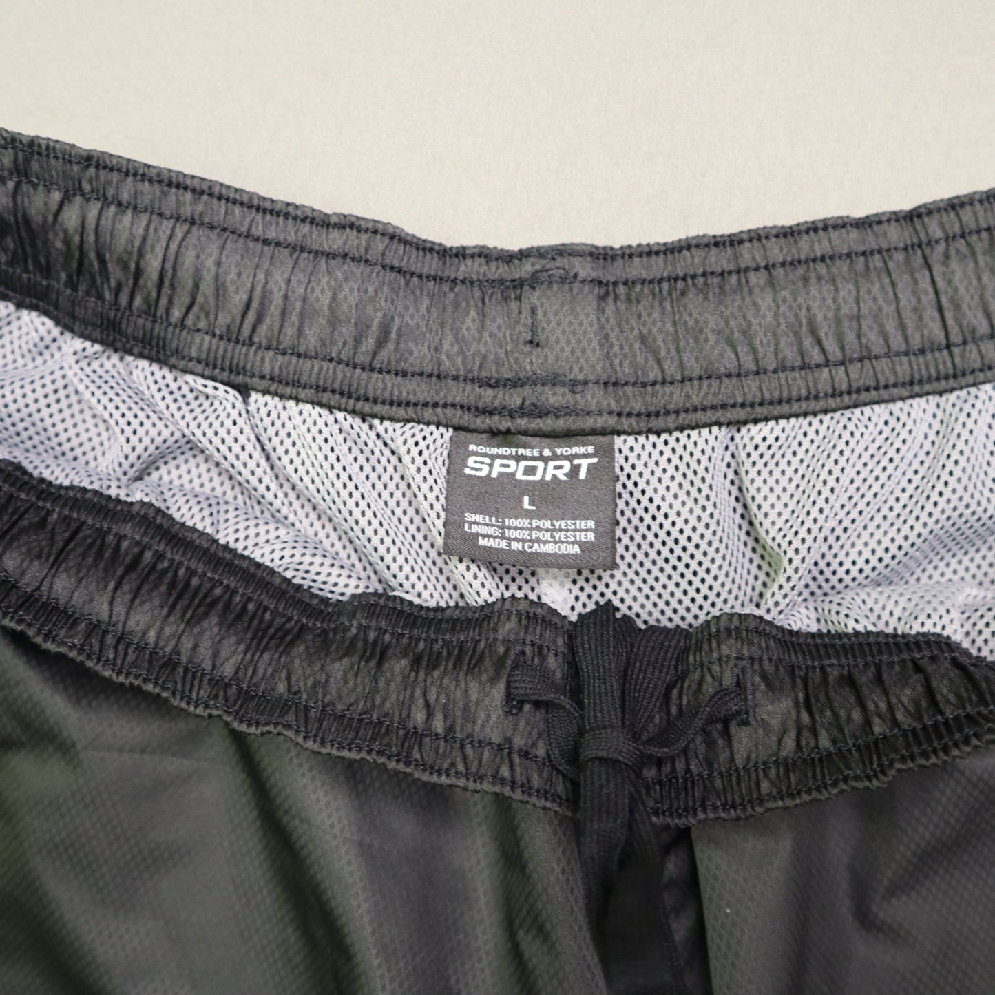 Roundtree & Yorke Sport Mens Large Wind Pants Dark Grey Lined Zipper Cuffs