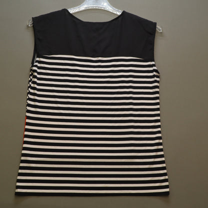 Calvin Klein Womens M Sleeveless Top Geometric Colorblock Striped Tank Blouse