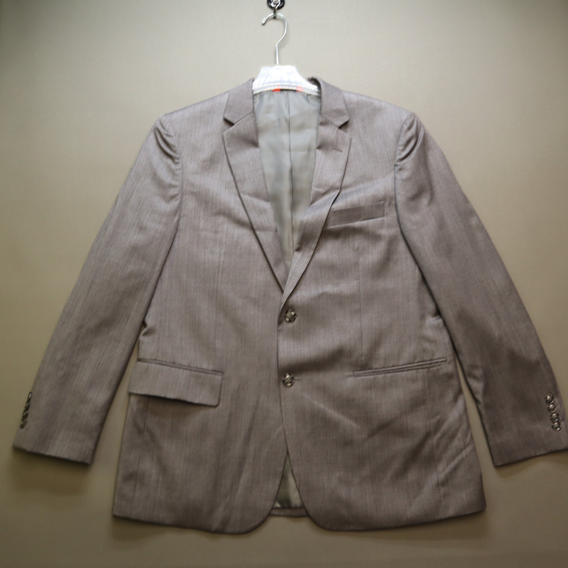 Linea Uomo Mens 2 Piece Suit 42R 36x30 Grey Premium 100% Wool Natural Stretch