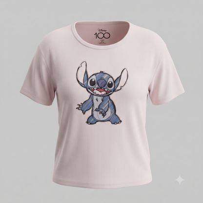 Disney 100 Stitch Pink Graphic T Shirt Womens XL Lilo & Stitch Short Sleeve Tee