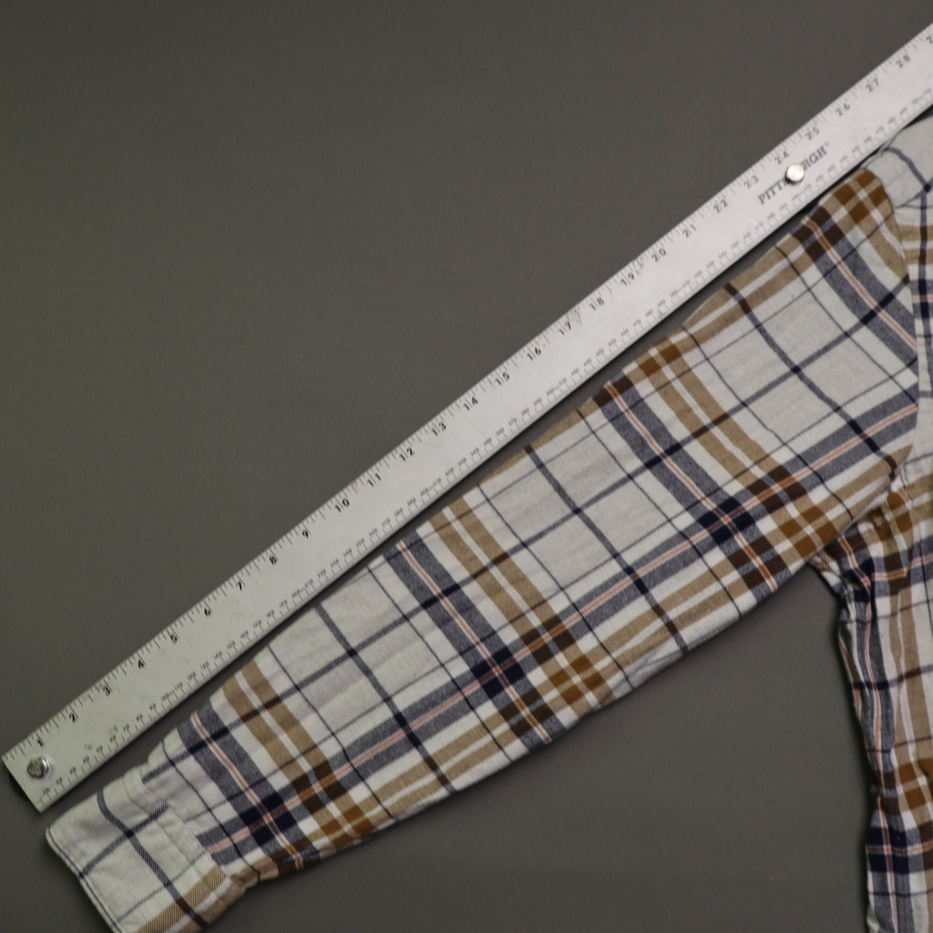 Cremieux Mens XL Flannel Shirt Plaid Long Sleeve Button Down Cotton Brown Blue