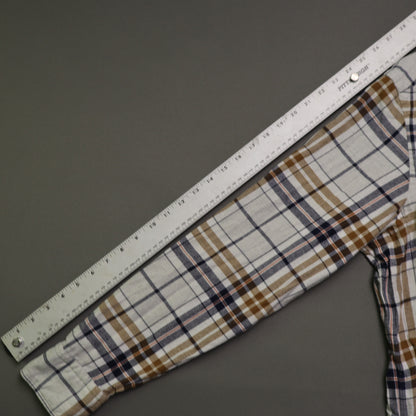 Cremieux Mens XL Flannel Shirt Plaid Long Sleeve Button Down Cotton Brown Blue