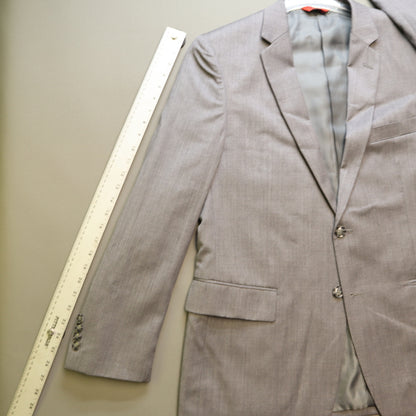 Linea Uomo Mens 2 Piece Suit 42R 36x30 Grey Premium 100% Wool Natural Stretch