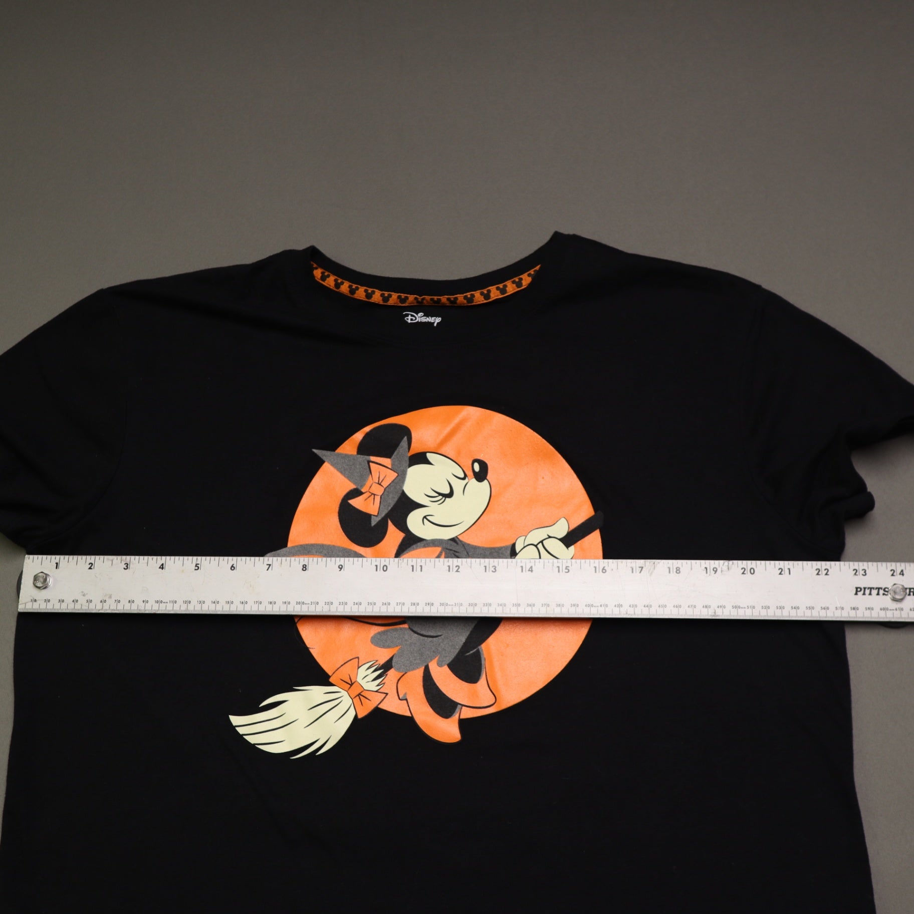 Disney Minnie Mouse Halloween Witch T Shirt Womens XXL Black Orange Full Moon Tee