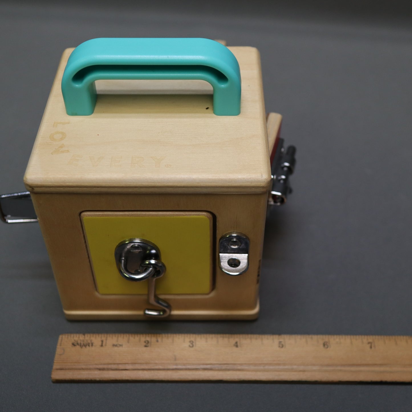 Lovevery Wooden Lock Box Montessori Lock and Latch Activity Cube Toy Toddler