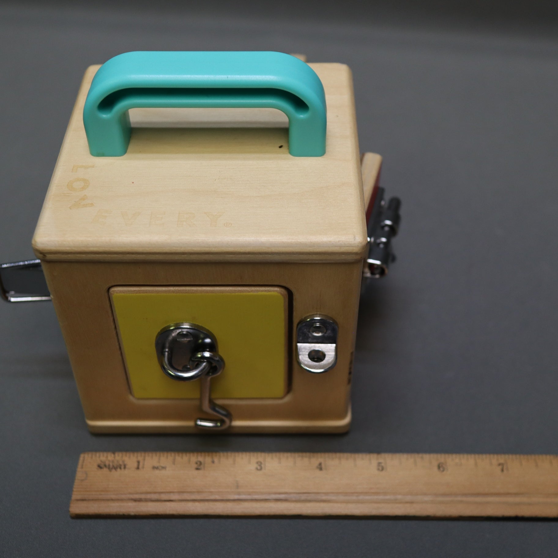 Lovevery Wooden Lock Box Montessori Lock and Latch Activity Cube Toy Toddler