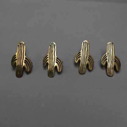 Set of 4 Vintage Brass Saguaro Cactus Napkin Rings Southwestern Tableware