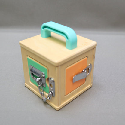 Lovevery Wooden Lock Box Montessori Lock and Latch Activity Cube Toy Toddler