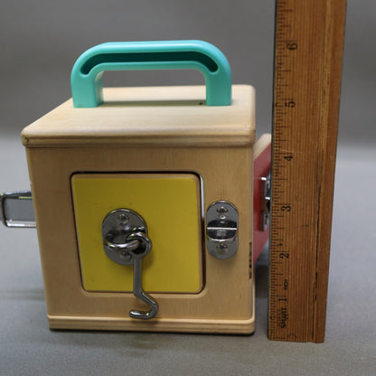 Lovevery Wooden Lock Box Montessori Lock and Latch Activity Cube Toy Toddler