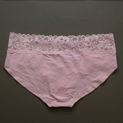 NWT Victoria's Secret Womens L Pink Hiphugger Panties Lace Trim Waistband Underwear