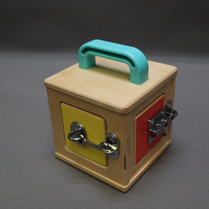 Lovevery Wooden Lock Box Montessori Lock and Latch Activity Cube Toy Toddler