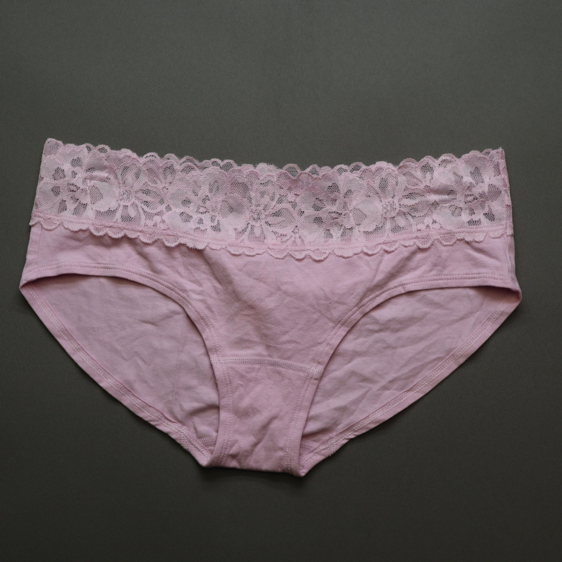 NWT Victoria's Secret Womens L Pink Hiphugger Panties Lace Trim Waistband Underwear