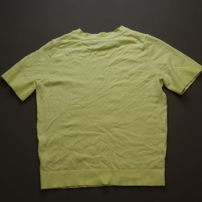 Free Assembly Womens M Short Sleeve Sweater Knit Top Lime Yellow Crewneck 8-10
