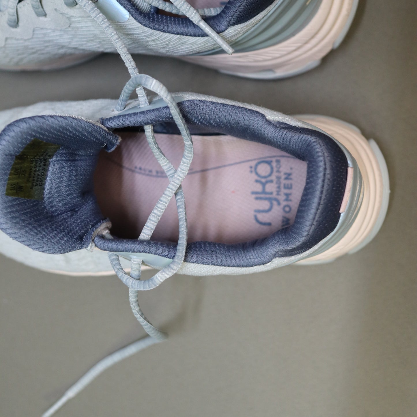 Ryka Devotion Max 2 Womens 6.5 W Wide Grey Pink Walking Sneakers Running Shoes