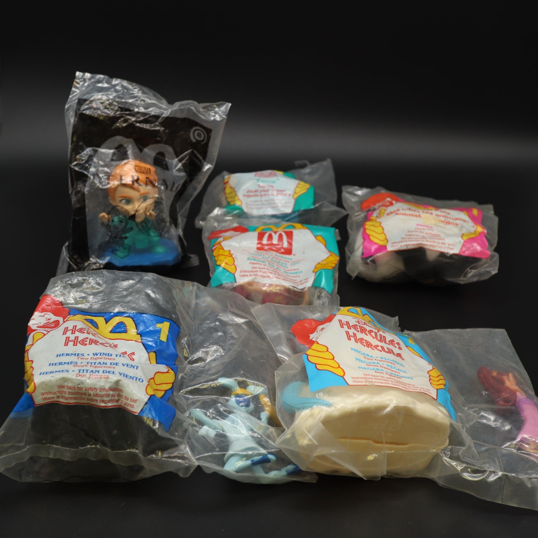 Vintage McDonald's Happy Meal Toys Lot Sealed Hercules Marvel Eternals Muppets