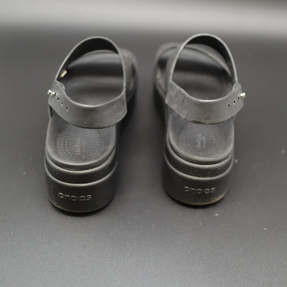 Crocs Brooklyn Low Wedge Sandals Black Platform Slingback Womens Size 6 W6