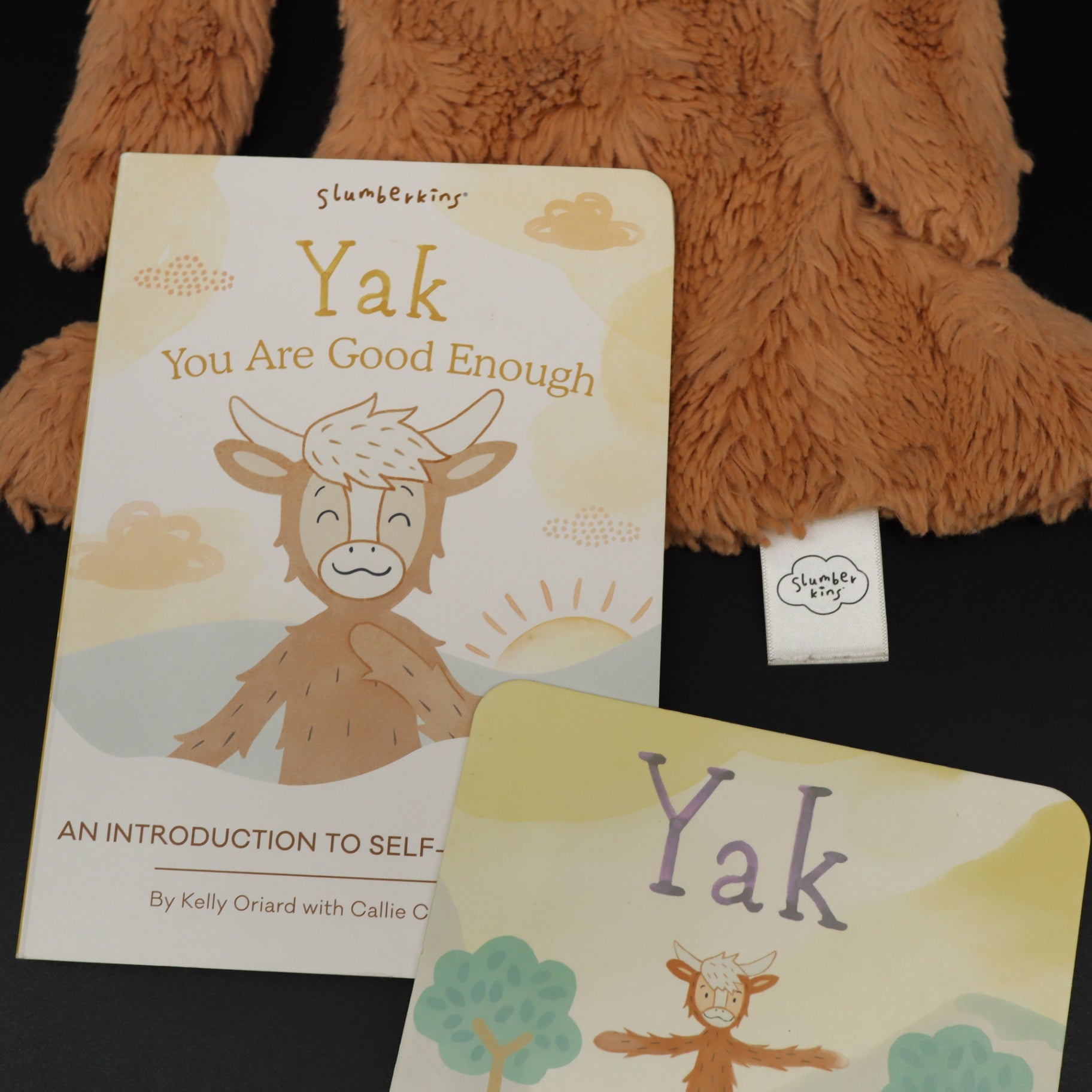 Slumberkins Yak Snuggler Plush Lovey Set Board Book Affirmation Card