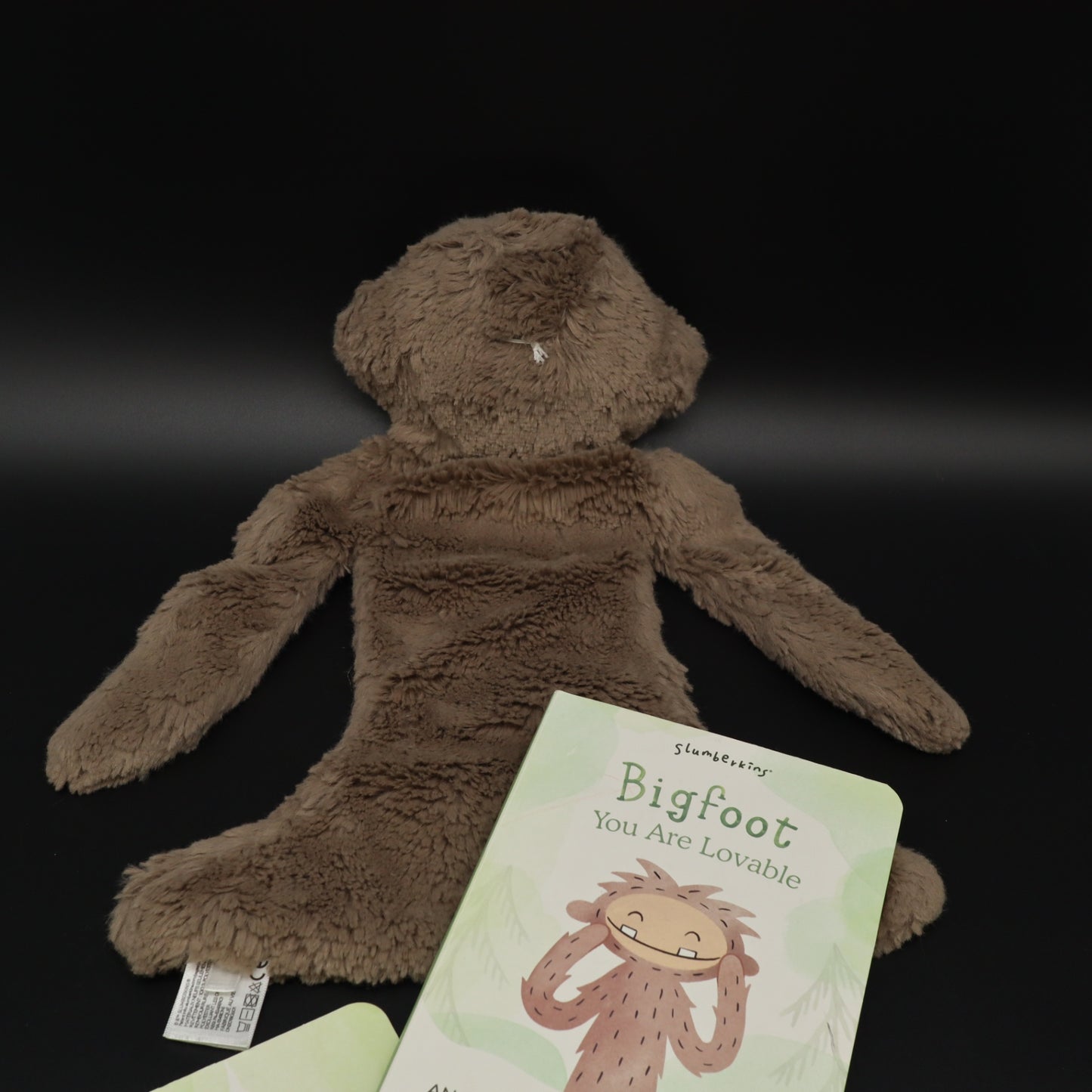 Slumberkins Bigfoot Snuggler Plush Lovey Set Board Book Affirmation Card