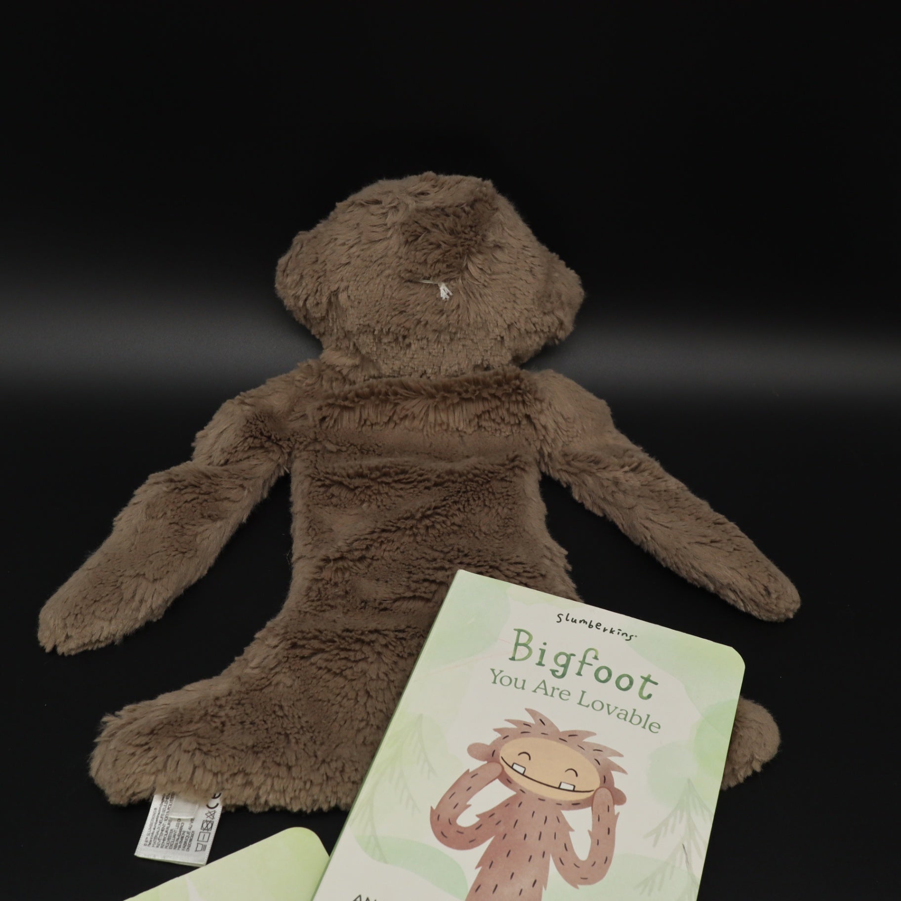 Slumberkins Bigfoot Snuggler Plush Lovey Set Board Book Affirmation Card