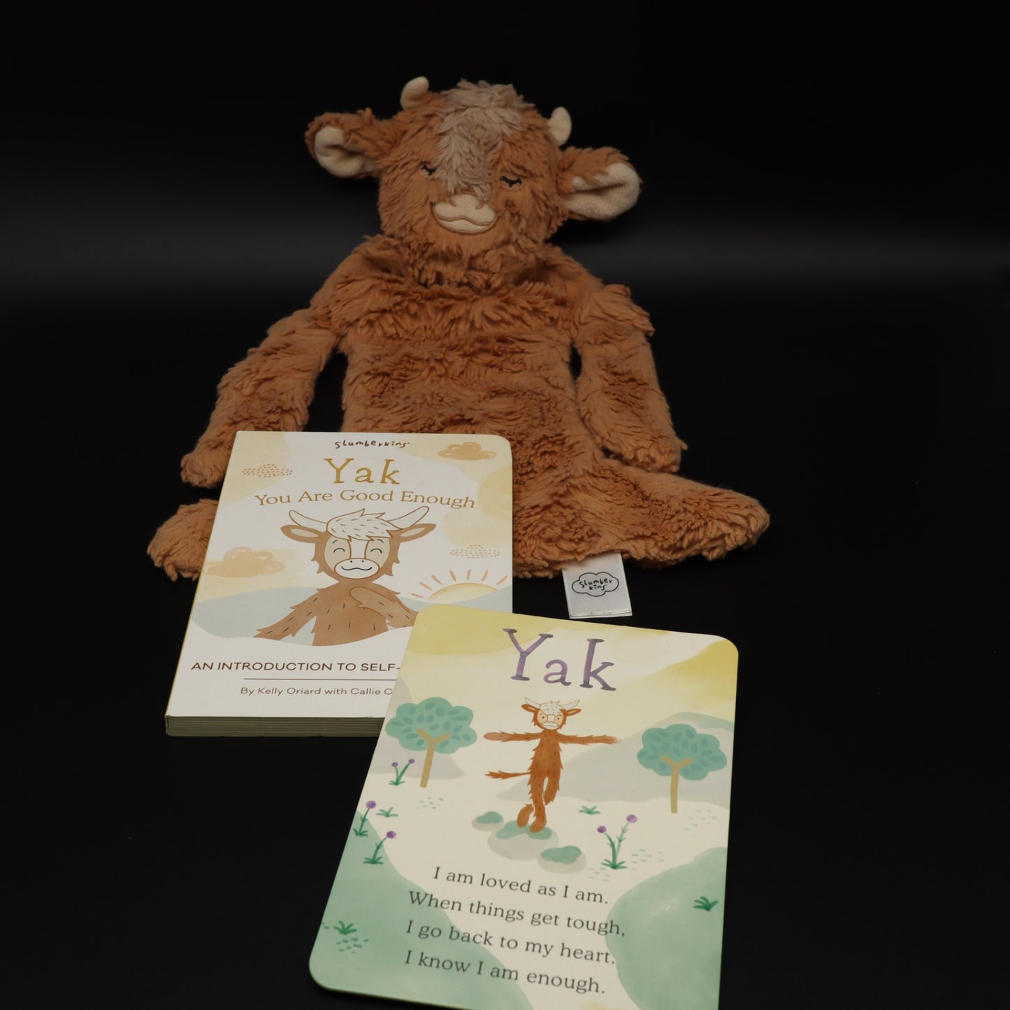 Slumberkins Yak Snuggler Plush Lovey Set Board Book Affirmation Card