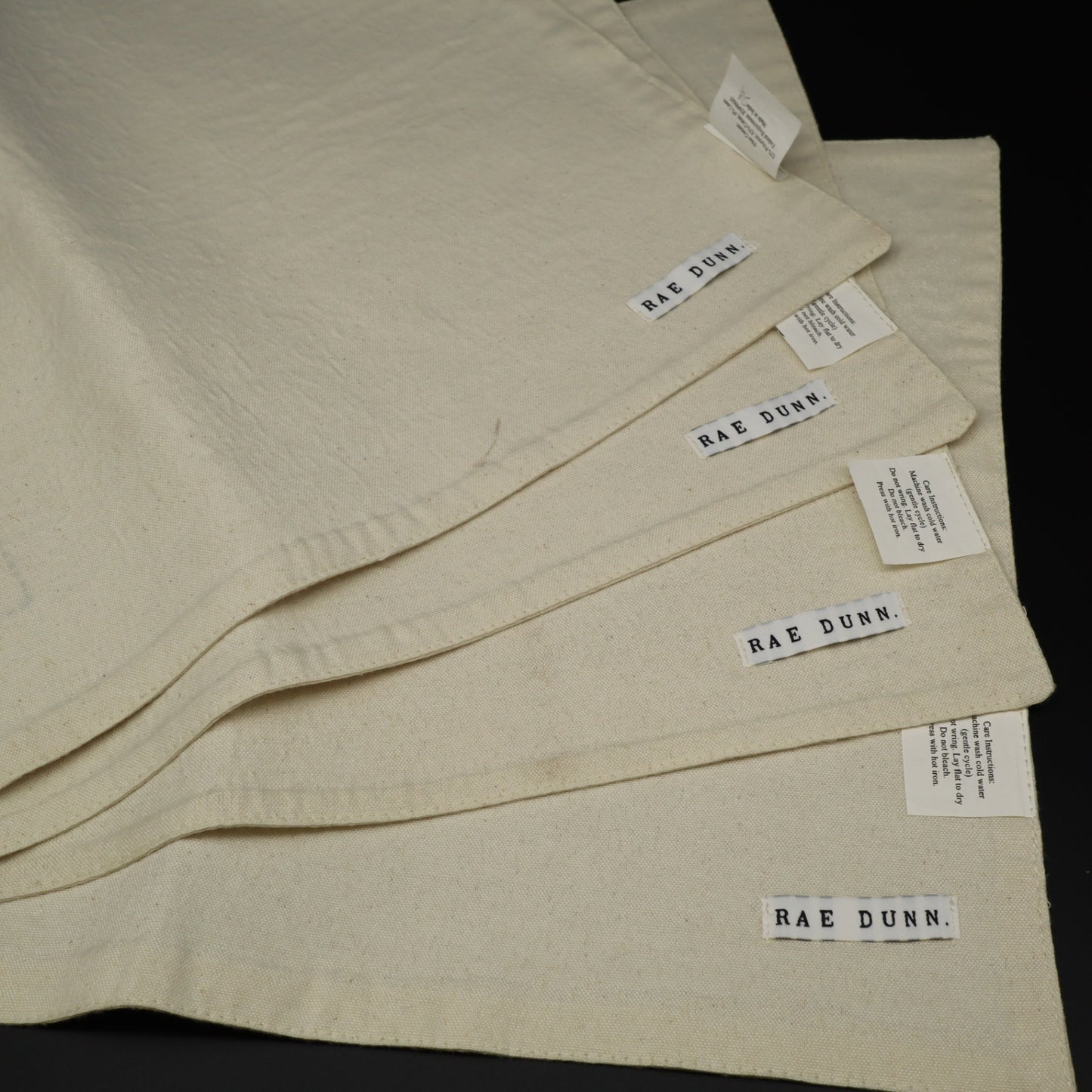 Rae Dunn BLESSED Canvas Placemats Set of 4 Natural Linen Color Farmhouse Decor