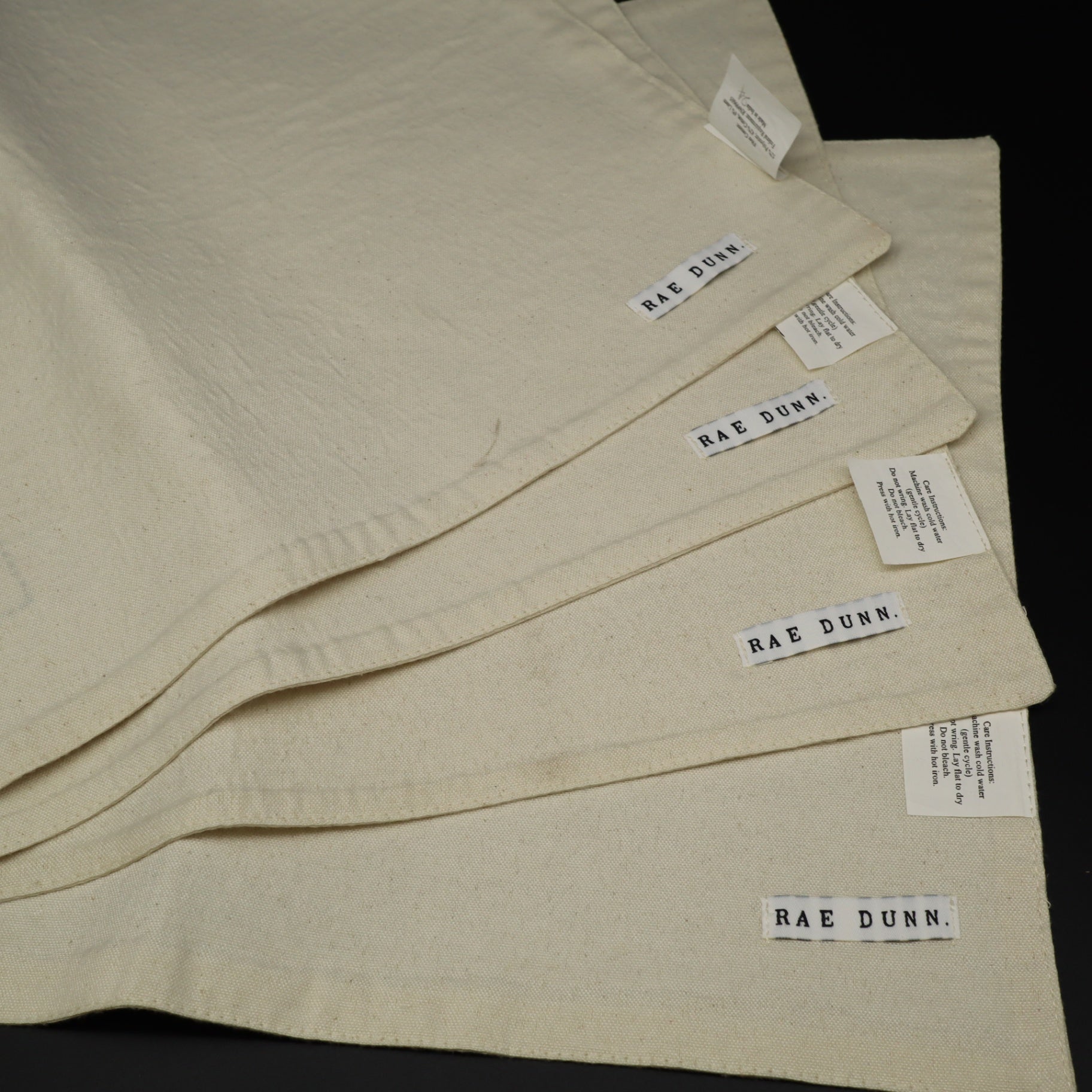 Rae Dunn BLESSED Canvas Placemats Set of 4 Natural Linen Color Farmhouse Decor