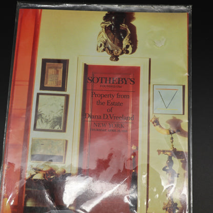 Sotheby's Estate of Diana Vreeland Auction Catalog 1990 New York Fashion Icon
