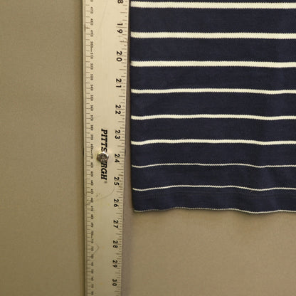 NWT Michael Kors Mens Large Striped Polo Shirt Navy Blue Short Sleeve MK Logo